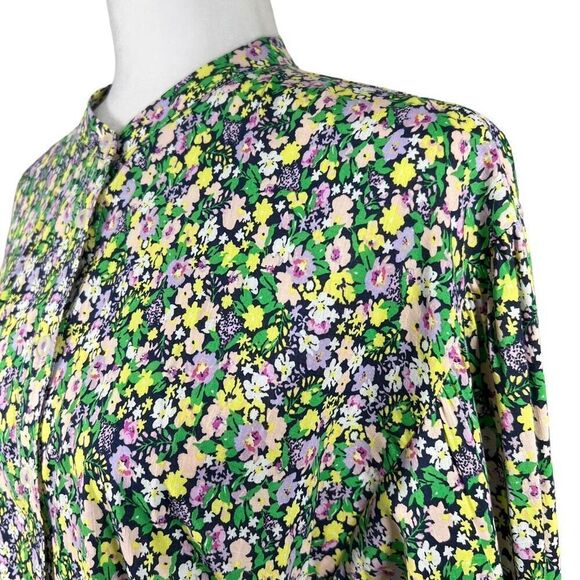 Maeve By Anthropologie Floral Print Multi-Color Long-Sleeve Blouse Size Small - Picture 3 of 13